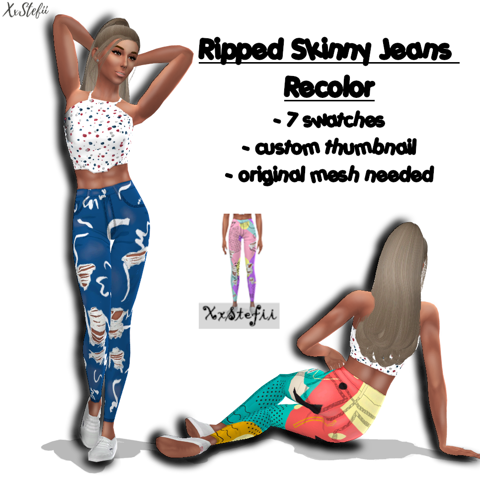 Ripped Skinny Jeans Recolor Mesh Needed The Sims 4 Catalog