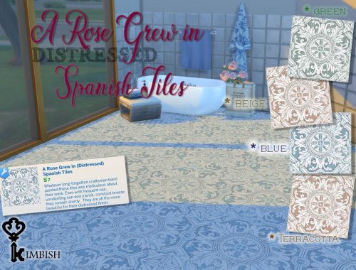 A Rose Grew in Spanish Tiles Set