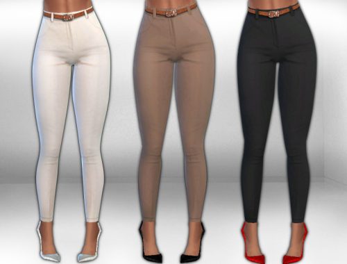 V. Moda Stretch Classial Trousers with Belt