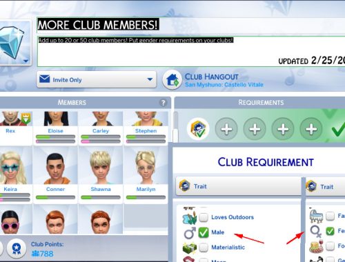 More Club Members [& Gender Requirements!]