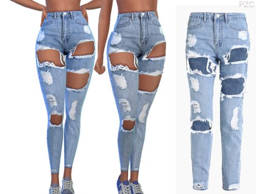 Boyfriend Ripped Denim Jeans by Pinkzombiecupcakes