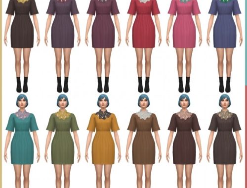 Supernatural Dress Scarf Flower S3 Conversion & SP03 Bob Straight Bangs Edit v2 at Busted Pixels