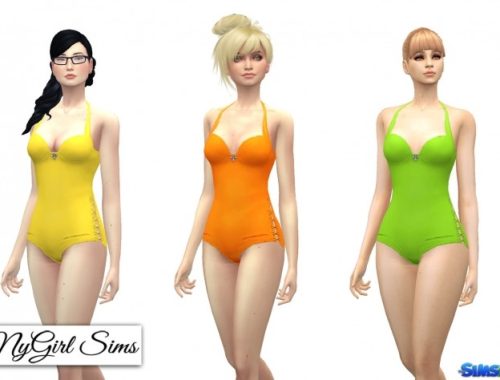 Side Tie Swimsuit with Jewel at NyGirl Sims