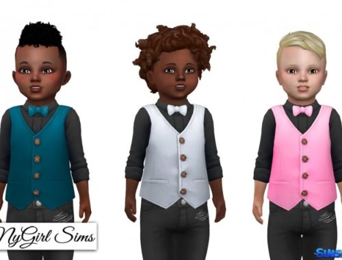 Button Up with Vest and Bowtie at NyGirl Sims