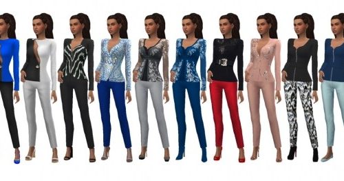 AAS’ CROPPED PANT SUIT at Sims4Sue