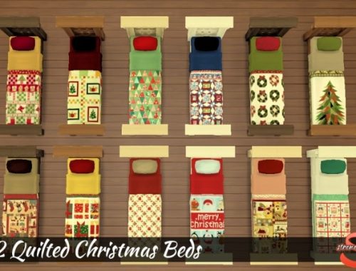 12 Quilted Christmas Beds at Strenee Sims