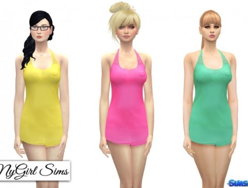 Racerback Night Shirt with Lace at NyGirl Sims