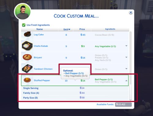 Custom Food Stuffed Pepper