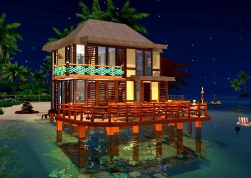 Above water house by Coco Simy at L’UniverSims