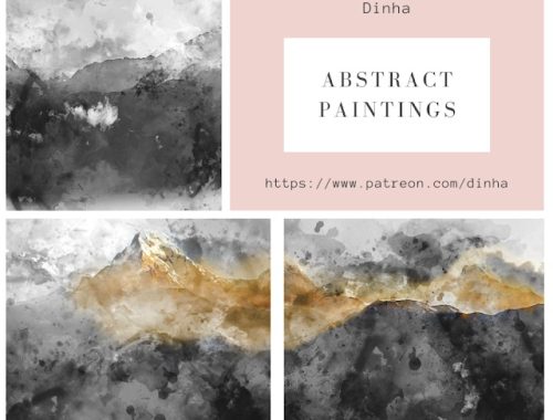 Abstract Paintings Black Grey Yellow at Dinha Gamer