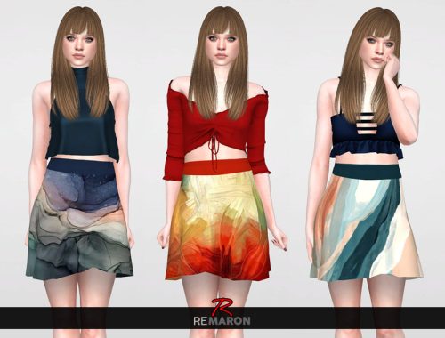 Abstract Skirt for Women 01
