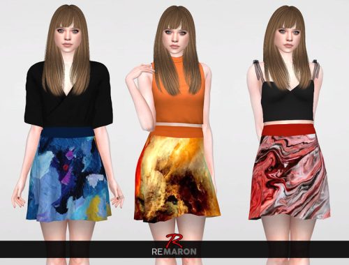 Abstract Skirt for Women 01