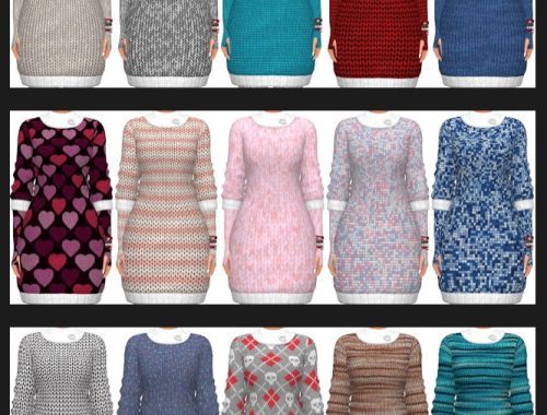 Seasons Knitted Dress at Annett’s Sims 4 Welt