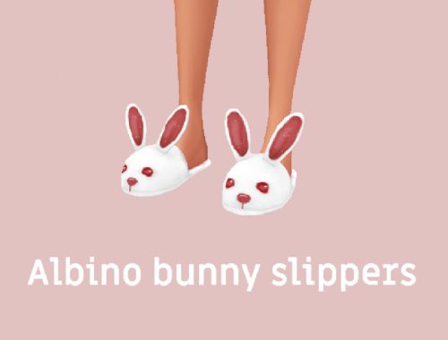 Albino bunny slippers