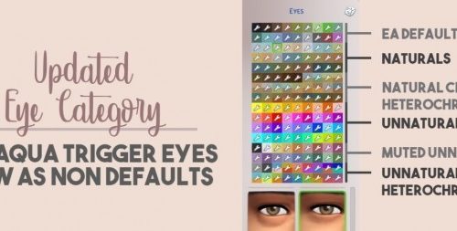 All Aqua Trigger Eyes as Non Defaults at Miss Ruby Bird