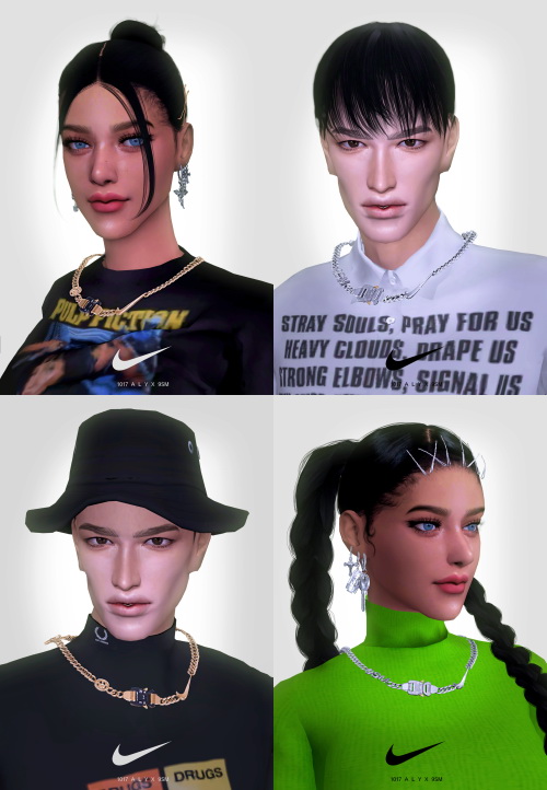 ALYX studio chain necklace & Bold charm earrings at Kiro - The Sims 4 ...