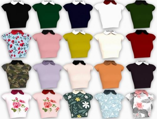 Amber Collar Top at BlueRose-Sims