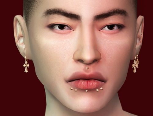 ANATHEMA Lip Stud Piercing Selection at Praline Sims