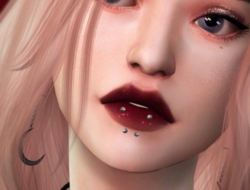 ANATHEMA Lip Stud Piercing Selection at Praline Sims