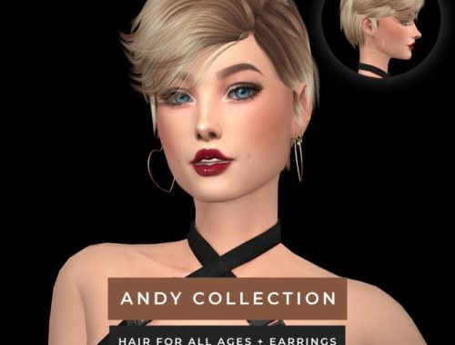 Andy Collection (Hair + heart earrings) + Britney Hair at Sonya Sims
