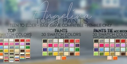 ANGELINA TOP & PANTS at Candy Sims 4