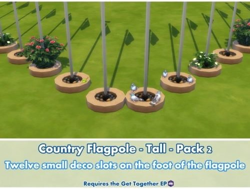 Animated Country Flagpoles Tall Pack 2 by Bakie at Mod The Sims
