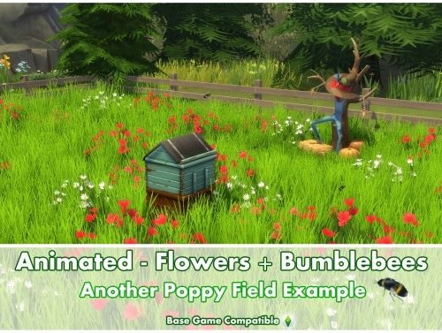 Animated Flowers + Bumblebees