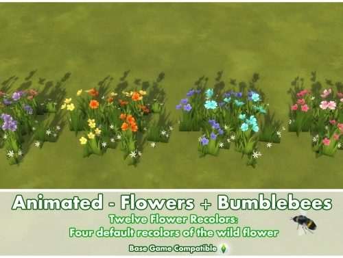 Animated Flowers + Bumblebees
