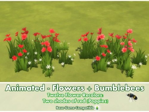Animated Flowers + Bumblebees