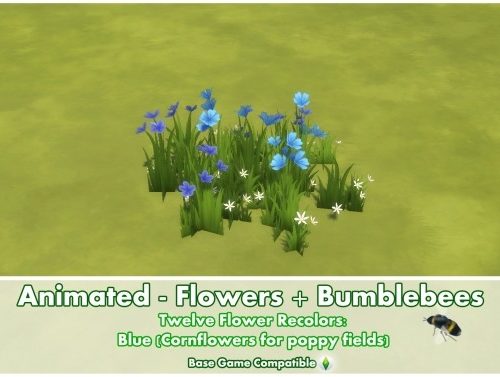 Animated Flowers + Bumblebees