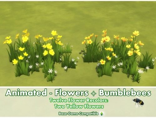 Animated Flowers + Bumblebees