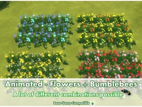 Animated Flowers + Bumblebees