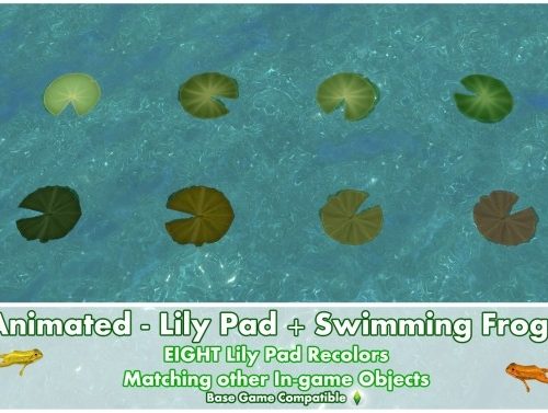 Animated Lily Pad + Swimming Frogs by Bakie at Mod The Sims
