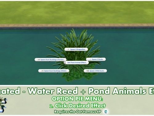 Animated Water Reed + Pond Animals Effects by Bakie at Mod The Sims
