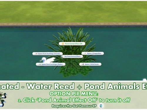 Animated Water Reed + Pond Animals Effects by Bakie at Mod The Sims