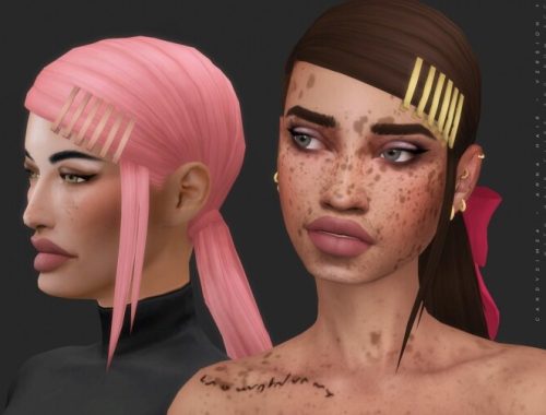 ANNA HAIR + HAIR CLIPS AND BOW ACC at Candy Sims 4