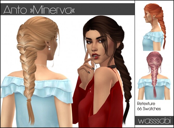 Antos Minerva Hair Retextured At Wasssabi Sims The Sims 4 Catalog