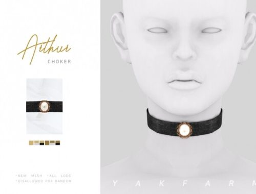 Arthur Set: earrings & choker at Yakfarm