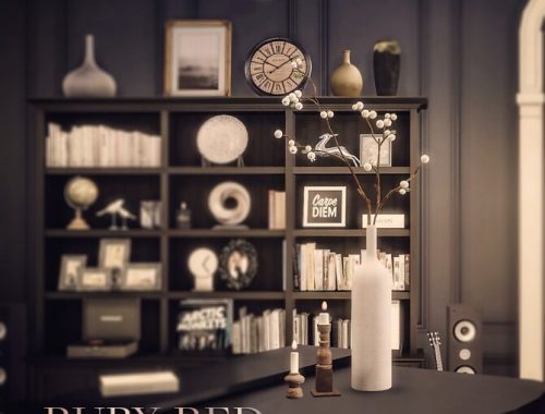 Artificial White Seed Plants, Pearl necklace & Jewelry box at Ruby’s Home Design