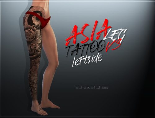 Asia Leg Tattoo V3Leftside - Lounacutex