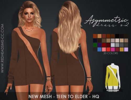 ASYMMETRIC DRESSES by Thiago Mitchell at REDHEADSIMS