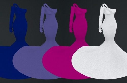 ASYMMETRIC DRESSES by Thiago Mitchell at REDHEADSIMS