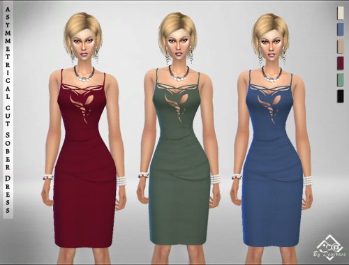 Asymmetrical Cut Sober Dress