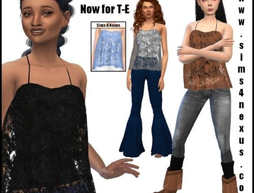 Aurelia top by SamanthaGump at Sims 4 Nexus