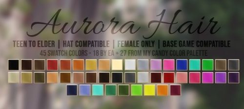 AURORA HAIR + HEADBAND ACC at Candy Sims 4