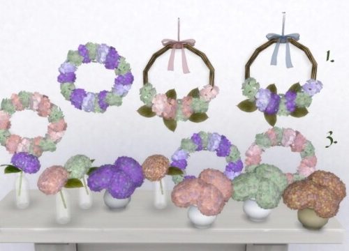 Autumn Hydrangea mini set by Pocci at Garden Breeze Sims 4