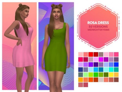 Avalon, Rosa and Cotton Candy dress recolors at Midnightskysims