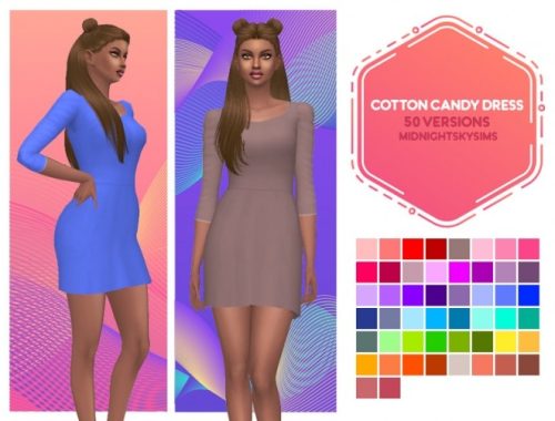 Avalon, Rosa and Cotton Candy dress recolors at Midnightskysims