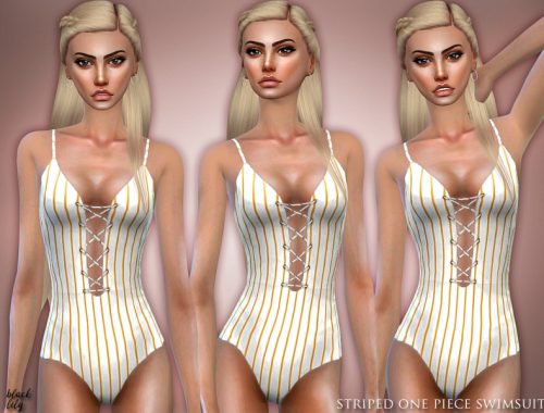 Striped One Piece Swimsuit