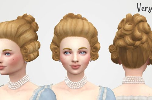 Georgiana Rococo Hair Updo at Historical Sims Life